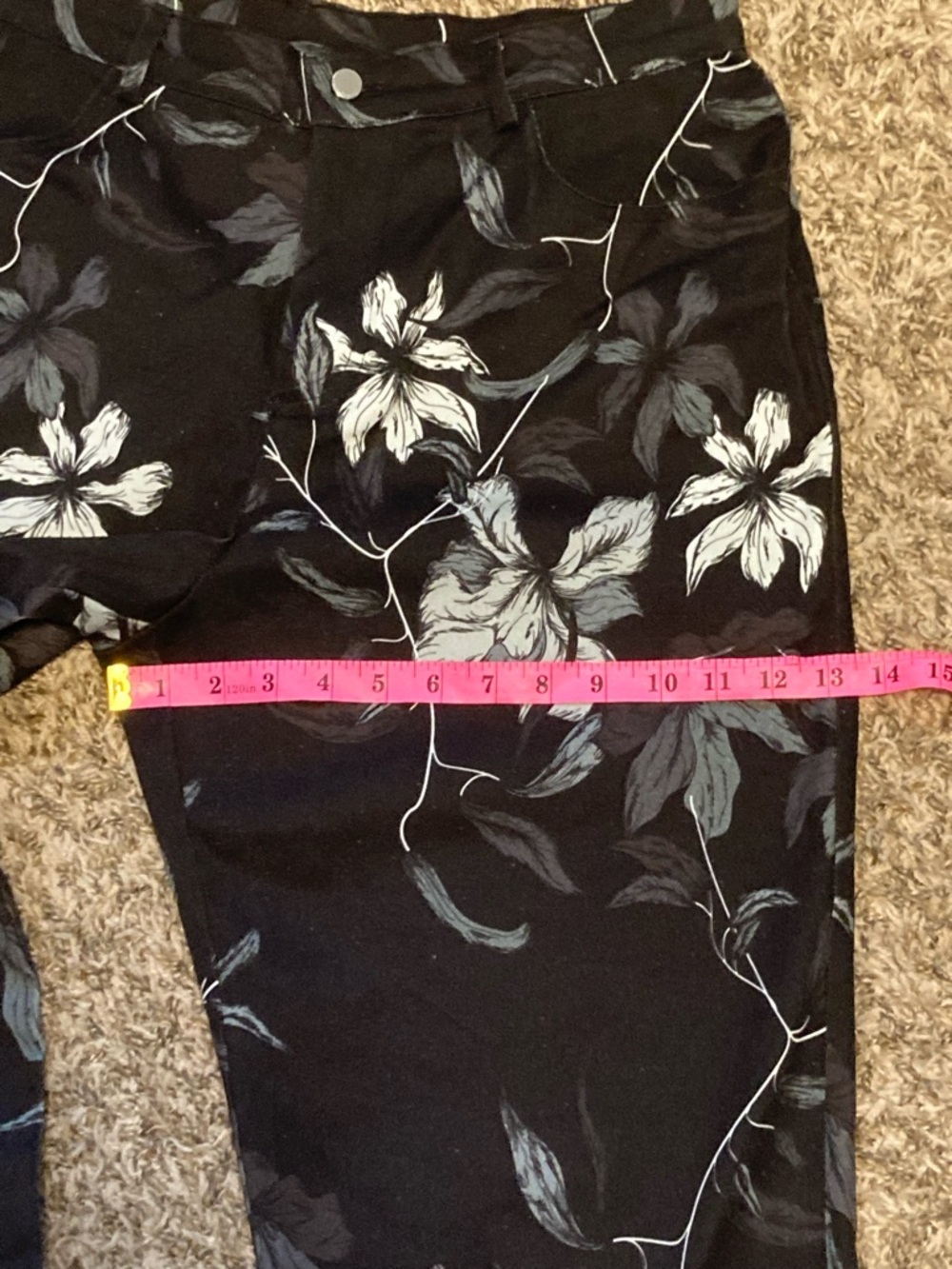 NWT THE KIT - Daniel Vosovic Cropped Alexa Jeans Sz 18 Granite Floral 99% Cotton - Picture 11 of 17